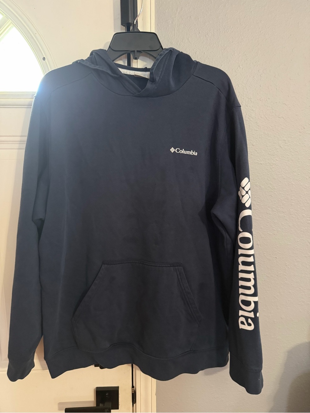 Columbia Navy Pullover Hoodie with Sleeve Logo